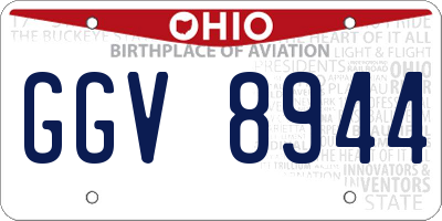 OH license plate GGV8944