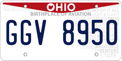 OH license plate GGV8950