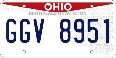 OH license plate GGV8951