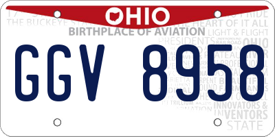 OH license plate GGV8958