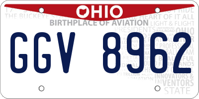 OH license plate GGV8962