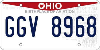 OH license plate GGV8968