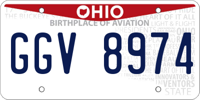 OH license plate GGV8974