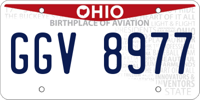 OH license plate GGV8977