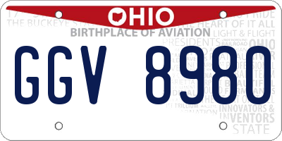 OH license plate GGV8980