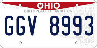 OH license plate GGV8993