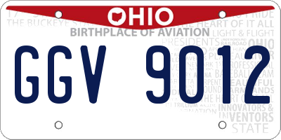 OH license plate GGV9012
