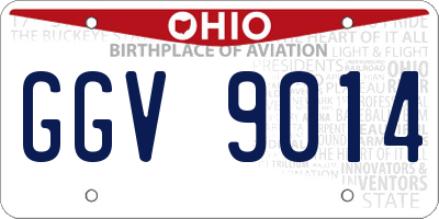 OH license plate GGV9014