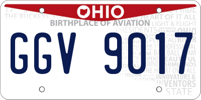 OH license plate GGV9017