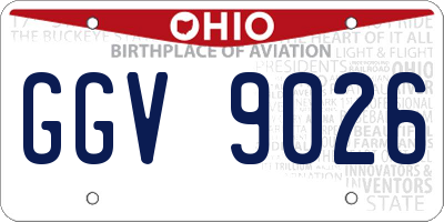 OH license plate GGV9026