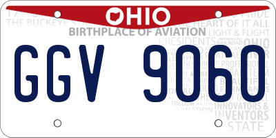 OH license plate GGV9060