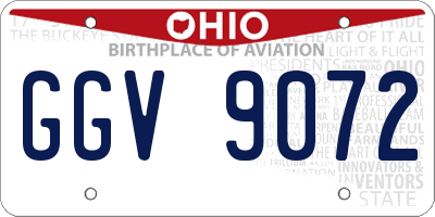 OH license plate GGV9072