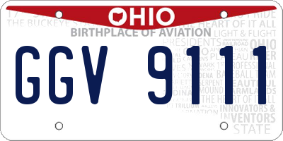 OH license plate GGV9111
