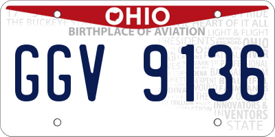 OH license plate GGV9136