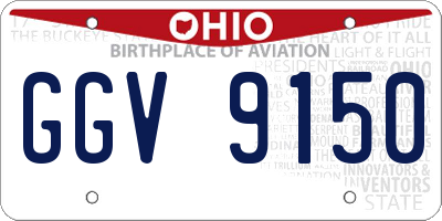 OH license plate GGV9150