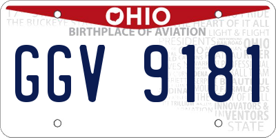 OH license plate GGV9181