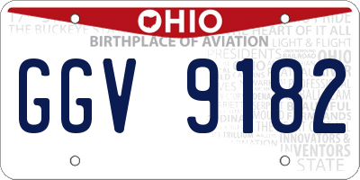 OH license plate GGV9182