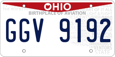OH license plate GGV9192