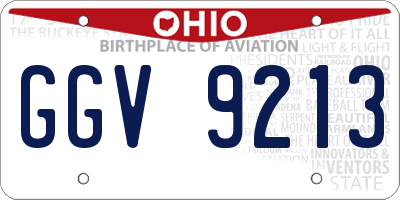 OH license plate GGV9213