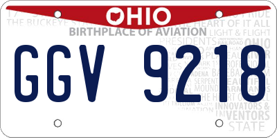 OH license plate GGV9218