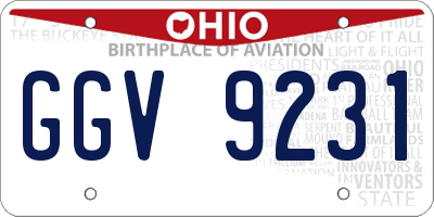 OH license plate GGV9231