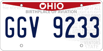 OH license plate GGV9233