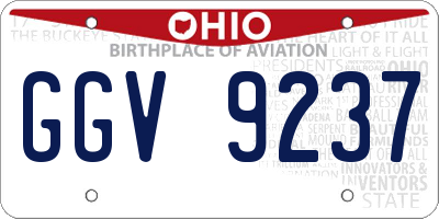 OH license plate GGV9237