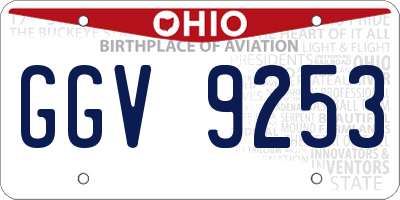 OH license plate GGV9253