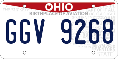 OH license plate GGV9268