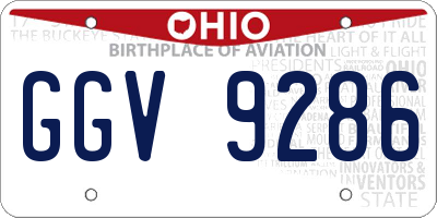 OH license plate GGV9286