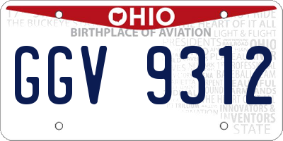 OH license plate GGV9312