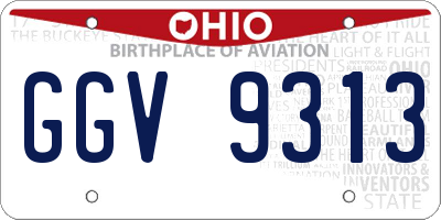 OH license plate GGV9313