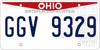 OH license plate GGV9329