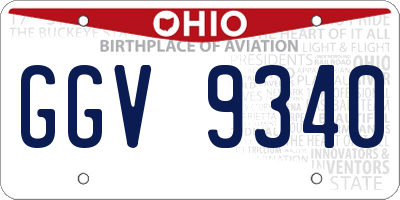 OH license plate GGV9340