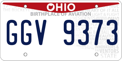 OH license plate GGV9373