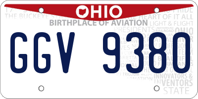 OH license plate GGV9380