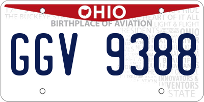 OH license plate GGV9388