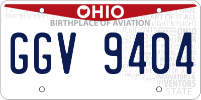 OH license plate GGV9404