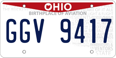 OH license plate GGV9417