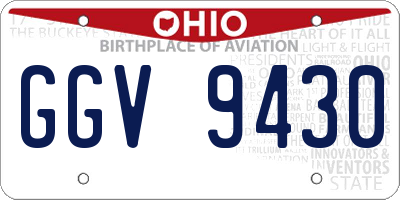 OH license plate GGV9430