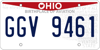 OH license plate GGV9461