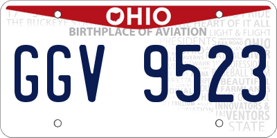 OH license plate GGV9523