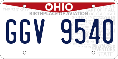 OH license plate GGV9540