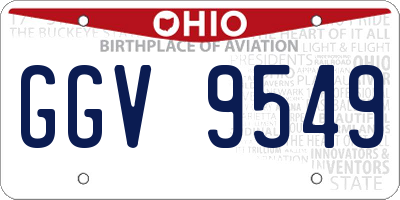 OH license plate GGV9549