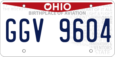 OH license plate GGV9604