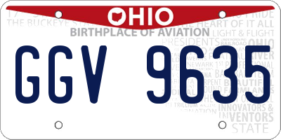 OH license plate GGV9635