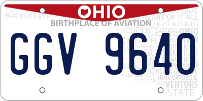 OH license plate GGV9640
