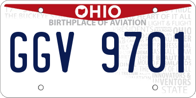 OH license plate GGV9701