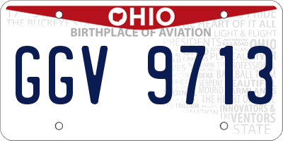 OH license plate GGV9713