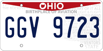 OH license plate GGV9723